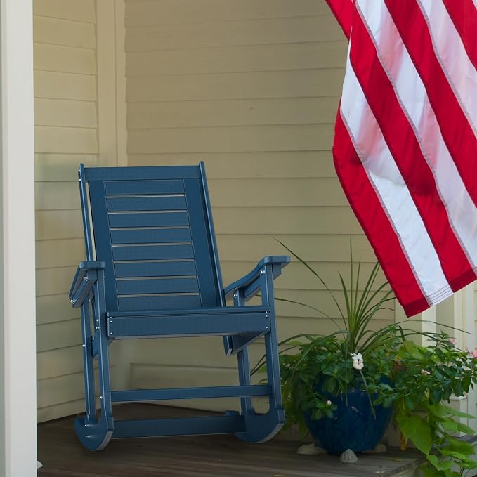 GREENVINES Oversized Outdoor Rocking Chair, HDPE Rocker - Image 9