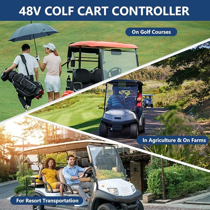 1510AS-5350 Golf Cart Controller, 48V 350A Golf Cart Speed Controller Compatible with Curtis for Club Car DS & Precedent, Carryall 1, Carryall Turf 2000-2009, MCOR 5K-0 Throttle Type, IQ, 102806203