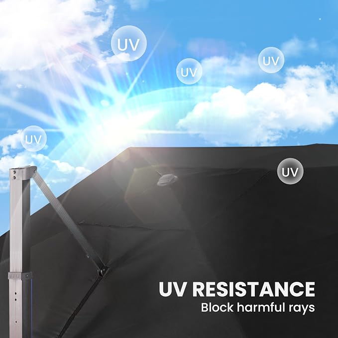 9' X 12' Cantilever Patio Outdoor Umbrella - Image 8