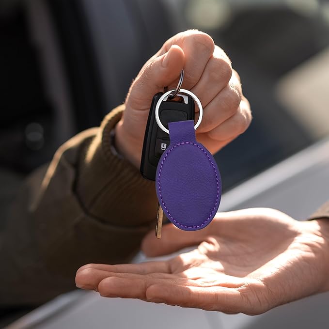 LaserGram Oval Keychain, Disc Golf, Personalized Engraving Included