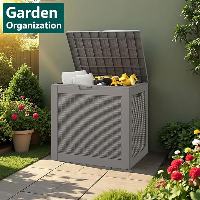 30 Gallon Outdoor Storage Box, Resin Deck Boxes Indoor and outdoor, Waterproof - Image 4