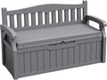 JUMMICO 80 Gallon Resin Outdoor Storage Bench by JUMMICO