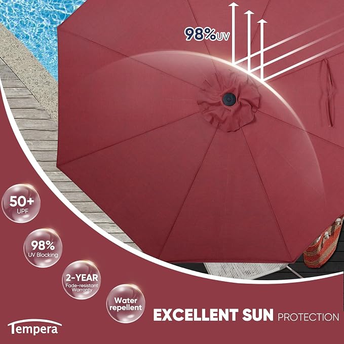 Tempera Patio Market Outdoor Table Umbrella - Image 2