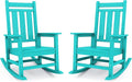 Oversized Outdoor Rocking Chair Set of 2, HDPE Patio Rockers, Aruba | | by KINGYES