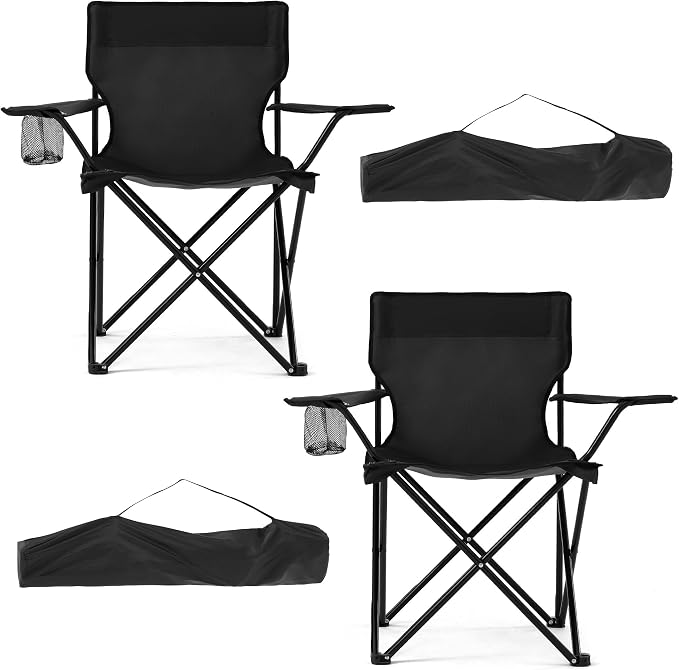 2 Pack Lightweight Folding Camping Chairs, Outdoor Lawn Beach Chair by Canpsky