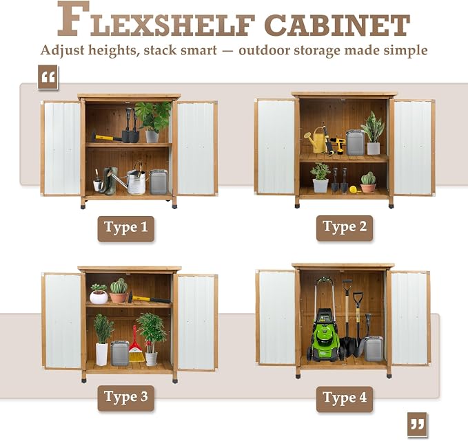 Small Outdoor Storage Cabinet for Patio, Weatherproof Lockable Deck Storage | - Image 4