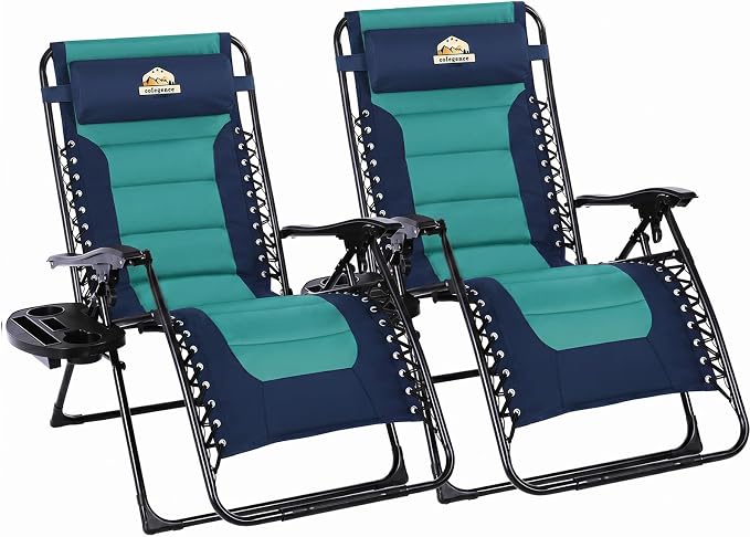 Colegence Oversized Padded Zero Gravity Chairs, 0-170° lock, removable side by ColegenceOutdoor
