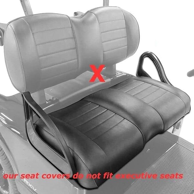 Huskey Parts Company 2PCS Charcoal Gray Golf Cart Front Seat Cover Diamond Stitching for EZGO TXT/Medalist 1994-2013, Marine Grade Vinyl, Custom Fit, Staple On…