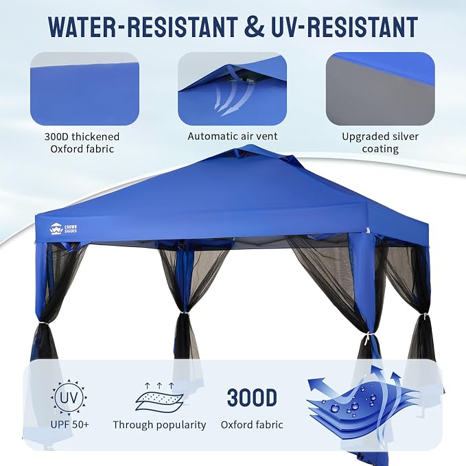CROWN SHADES Gazebo 10x10 Pop Up Canopy - Image 5