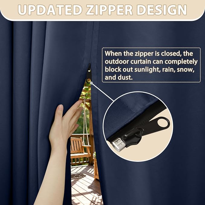 HDCAXKJ Waterproof Outdoor Curtains - Image 2