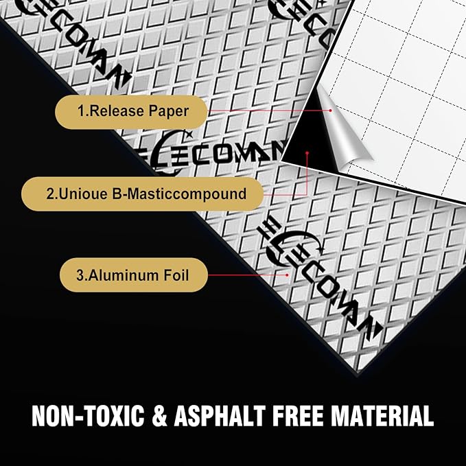 Car Sound Deadening Mat-80 mil 18 sqft Sound Deading Material - Butyl Automotive Sound Deadener, Audio Noise Insulation and Vibration Dampening