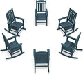 Oversized Outdoor Rocking Chairs Set of 6, 380lbs Heavy-Duty Large Patio Rocker by CIOKEA