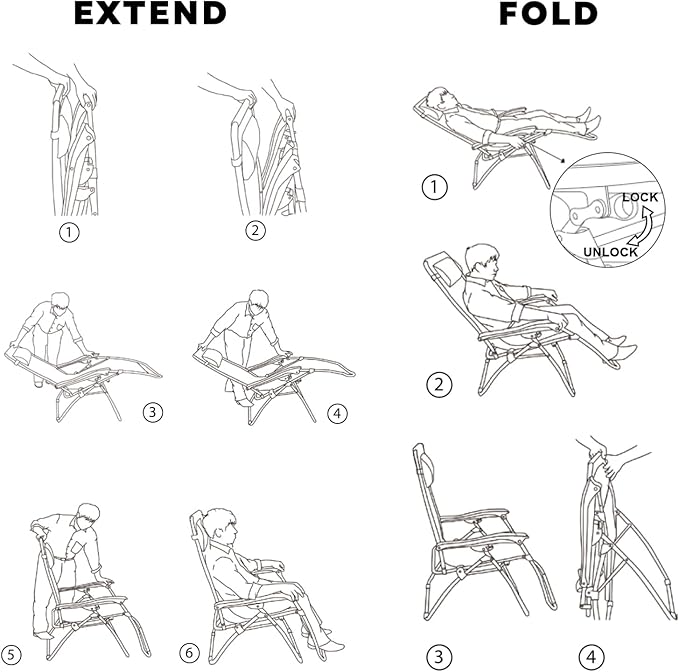 Colegence Oversized Padded Zero Gravity Chair, 400 lb, 0-170° locking recline - Image 8