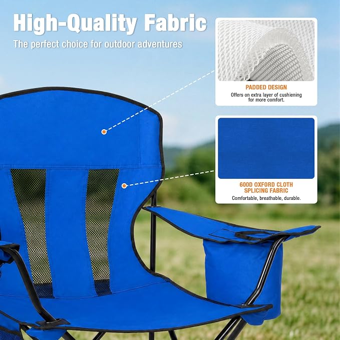 Camping Chairs for Adults 2 Pack, Folding Chair - Image 8