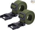 Wisdompro Luggage Strap, 2 Pack Heavy Duty Utility Straps with Quick Release Buckle, Adjustable Nylon Strap for Backpacking, Sleeping Bag Compression, Camping, Hiking - 48 inch, Army Green