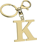 Stainless Steel Gold Letter A-Z Keychain for Women Men, Initial Letter Pendant with Key Ring, Charms for Key Backpack Bag