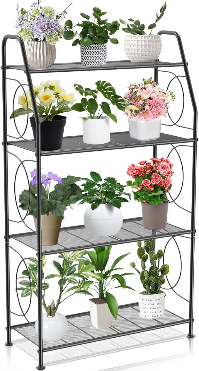 VyGrow Plant Stand, 4 Tier Plant Shelf by VyGrow