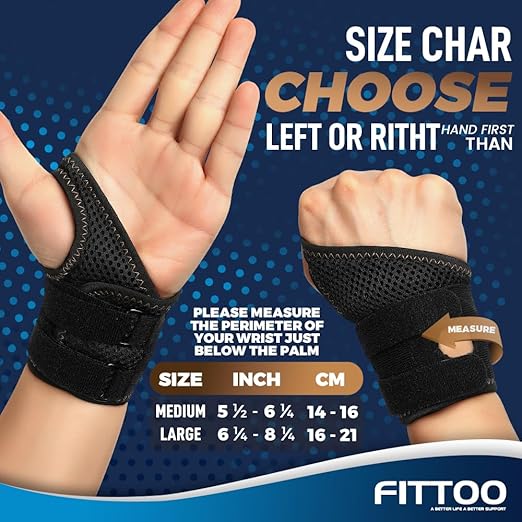 FITTOO Wrist Brace for TFCC Tears, Real Copper Infused TFCC Wrist Brace with Ring Pad for TFCC Tears, Ulnar Sided Wrist Pain, DRUJ Instability, Universal Size for Men & Women Right-M