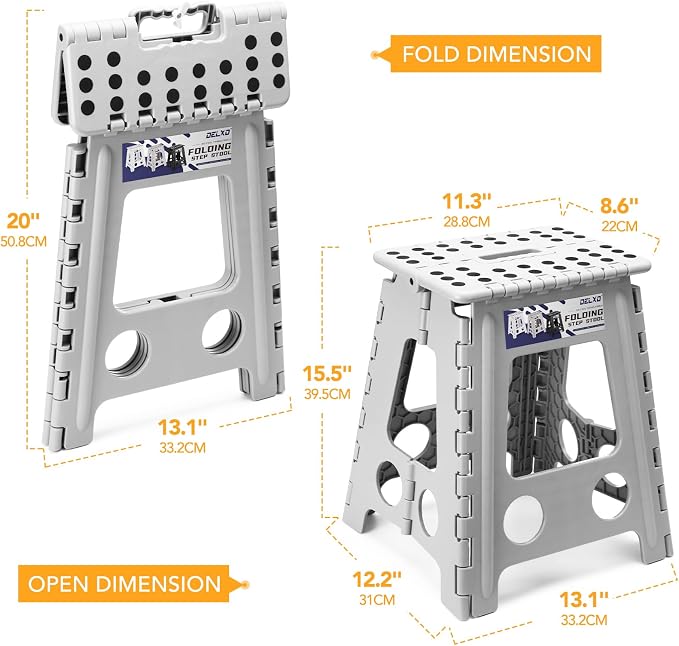 Delxo 16 Inch Folding Step Stool, Foldable Step Stool - Image 5