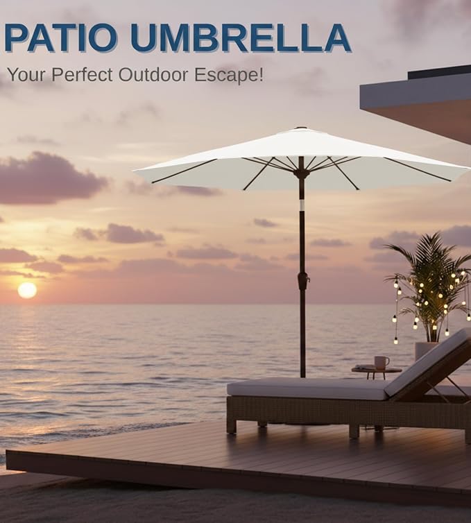 9FT Auto-Tilt Patio Umbrella|Outdoor Market Table Umbrella - Image 8