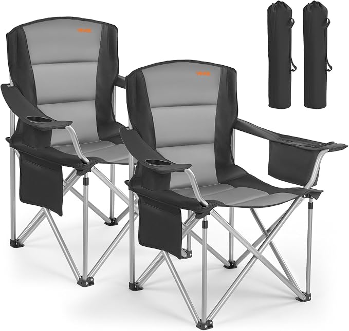 VEVOR Oversized Camping Folding Chair, Portable Heavy Duty Outdoor Quad Lumbar by VEVOR