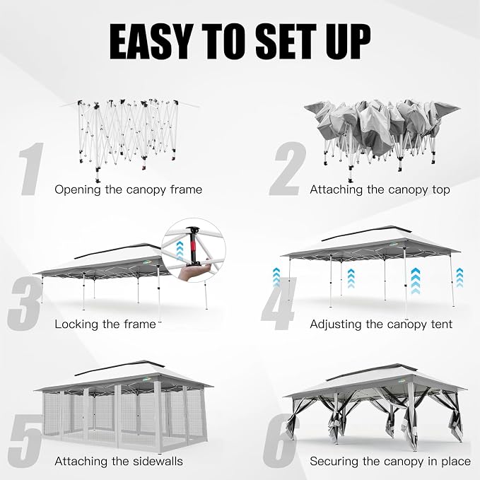 COBIZI 12x20 Pop Up Canopy Tent - Image 5
