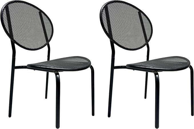 Patio Dining Chairs Set of 2, Metal Mesh Patio Furniture Set - Image 8