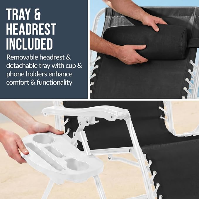 Best Choice Products Set of 2 Extra Wide Adjustable Steel Mesh Zero Gravity - Image 8