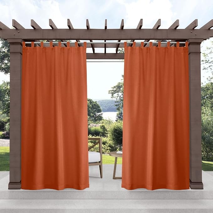 Exclusive Home Cabana Solid Indoor/Outdoor Light Filtering Hook-and-Loop Tab by TownCountryLiving