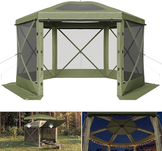Aoxun 12x12ft Pop Up Canopy Tent, Screen Tent by Aoxun
