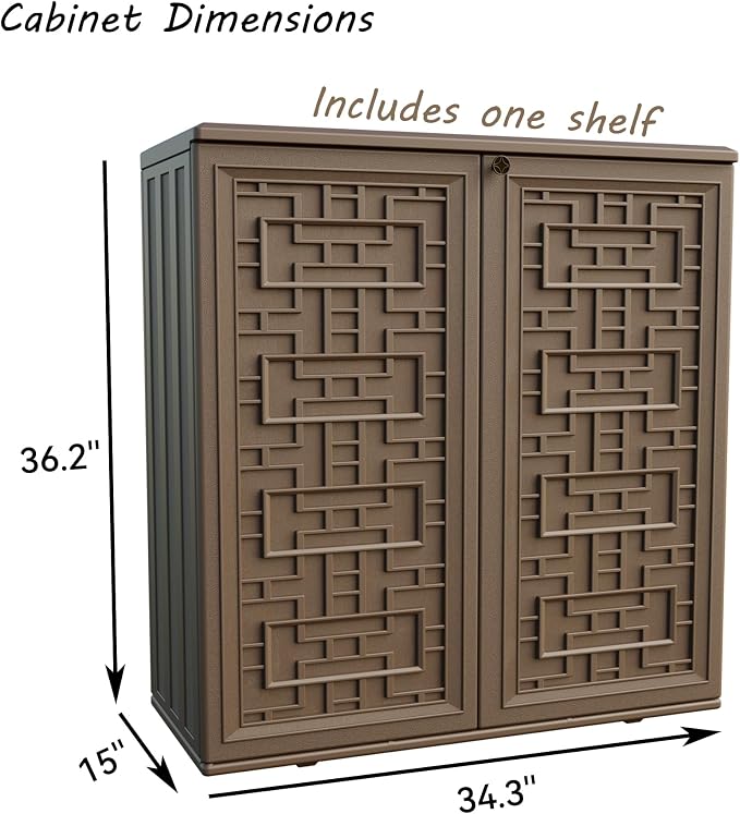 Mrosaa Indoor Outdoor Storage Cabinet Waterproof - Image 3