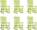 Outdoor Rocking Chair Set of 6, High Back Plastic Patio Rocking Chairs by Adiromoti