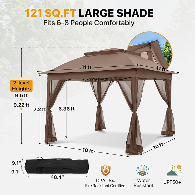 COOS BAY 11x11 Pop Up Gazebo - Image 3