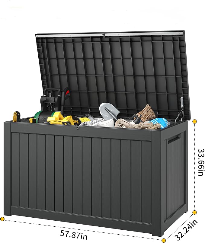 Fancyango 270 Gallon Outdoor Deck Box Waterproof, Large Storage Box - Image 2