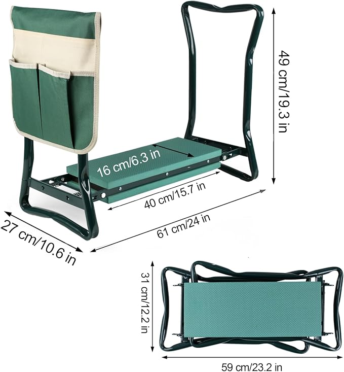 Roixeeds Garden Kneeler and Seat Foldable Gardening Bench Stool - Image 3