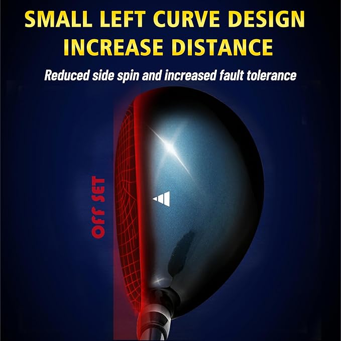 PGM G300 Type Golf Single Club for Men Right Handed, Titanium Head High Bounce Driver Fairway Wood Utility Hybrid with Stiff Flex