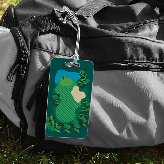 ChalkTalkSPORTS Golf Luggage & Bag Tag | Golf Course | Custom Info on Back | Large