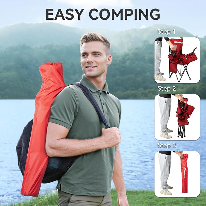Nazhura 2 Pack Outdoor Camping Chairs Folding/Foldable/Portable - Image 6