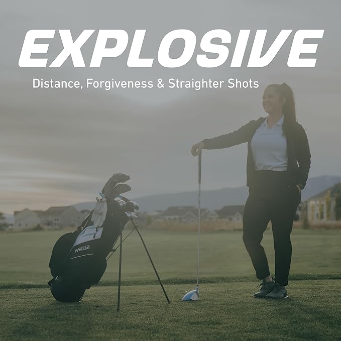 Precise AMG Complete Womens Golf Clubs Set, Includes Driver, Fairway, Hybrid, 6-PW Irons, Putter, Stand Bag, 3 H/C's, Golf Clubs Women Right Handed, Regular & Petite Sizes
