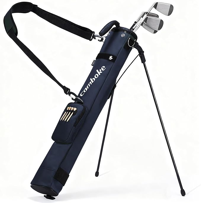Lightweight Golf Stand Bag, Portable and Durable Golf Carry Bag with Padded Strap and Pocket, Sunday Bag for The Driving Range, 2-Way Divider Practice Bag for Men and Women