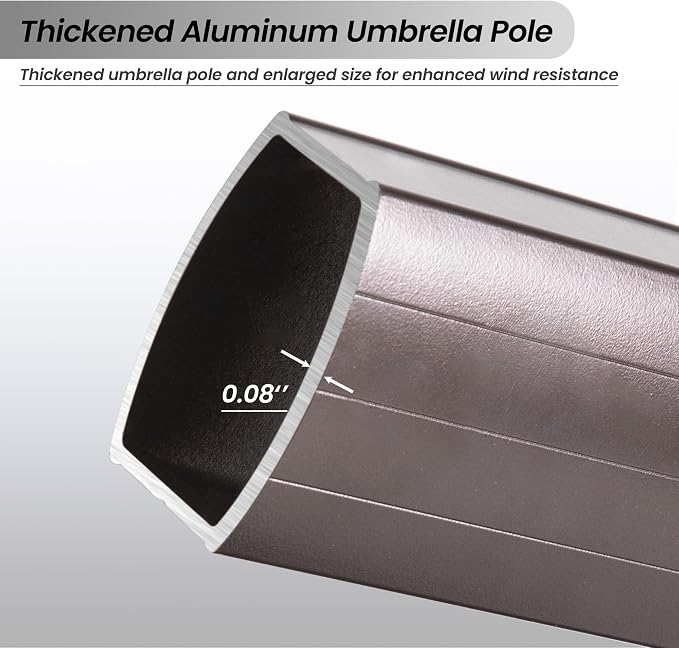 10 X 13 FT Cantilever Patio Outdoor Umbrella, Heavy Duty Aluminum Frame - Image 9