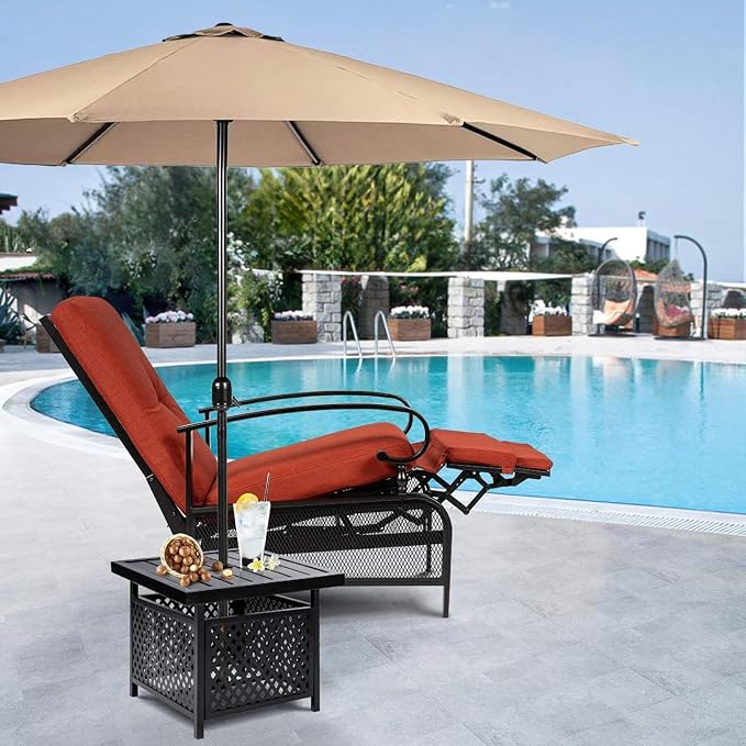 SUNCROWN Outdoor Recliner Chairs Patio Adjustable Relaxing Chair Outdoor Metal - Image 2