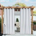 NICETOWN 2 Panels Outdoor Curtains Bottom Fixed by NICETOWN