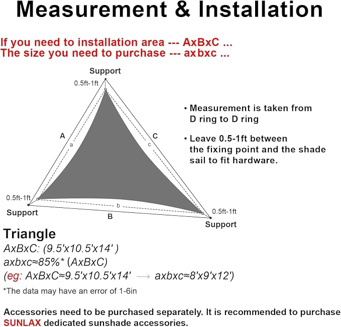 Sun Shade Sail 20' x 20' x 20' Sand Triangle Shade Canopy | Outdoor sun shade - Image 2