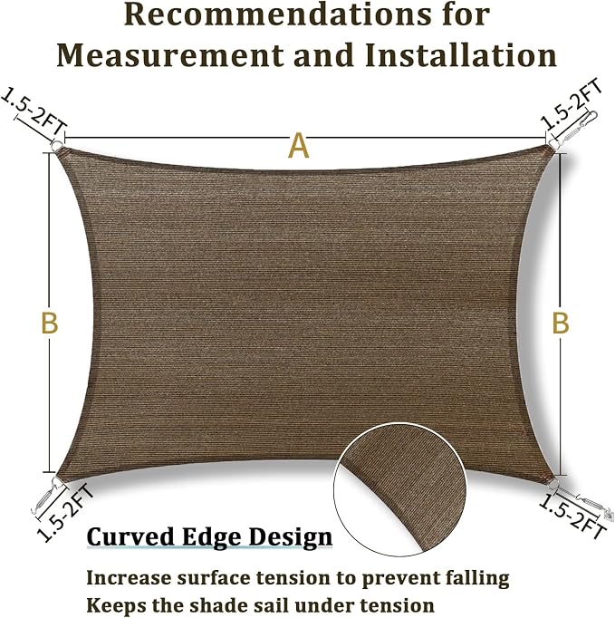 Shade&Beyond 10'x30' Sun Shade Sail Canopy Rectangle, UV Block Breathable - Image 5