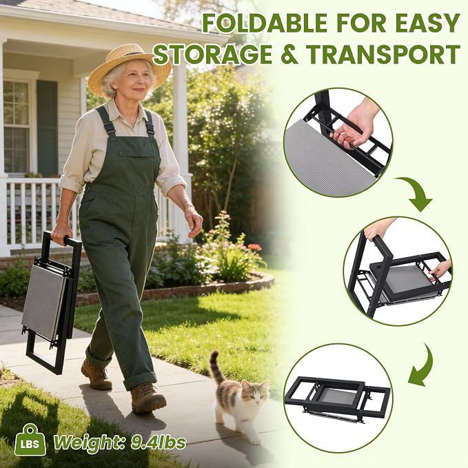 Garden Kneeler and Seat Heavy Duty 500lbs, Anti-Tip Gardening Stools - Image 7