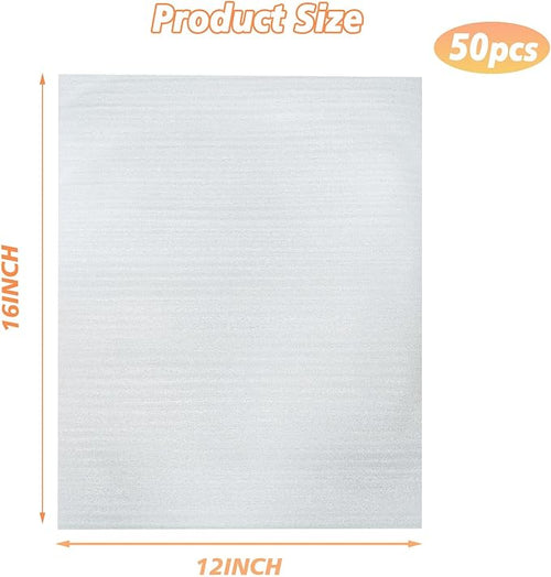 12'' x 16'' Cushion Foam Pouches, 50Pcs Packing Cushioning Supplies for Moving, Foam Wrap Pouches Protect Fragile Items, Cushioning Foam Padding for Packaging Dishes/China/Cups/Plates/Mugs