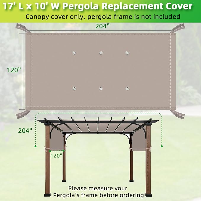 NOVINO Pergola Canopy Replacement Pergola Cover - Image 2