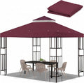 10x10 FT Gazebo Replacement Top, Canopy Replacement Cover Double Tiered by FLAGLY