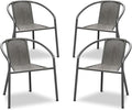 Grezone 4-Piece Rattan Indoor-Outdoor Restaurant Stack Chair Versatile and by GREZONE